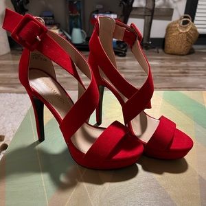 Never worn red suede stilettos from Dream Pairs. Size 7.5